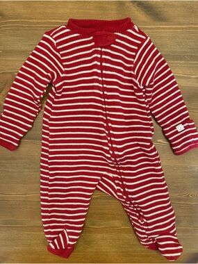 Little Planet Organic by Carter’s Red Stripe Zipper Sleeper (3M)